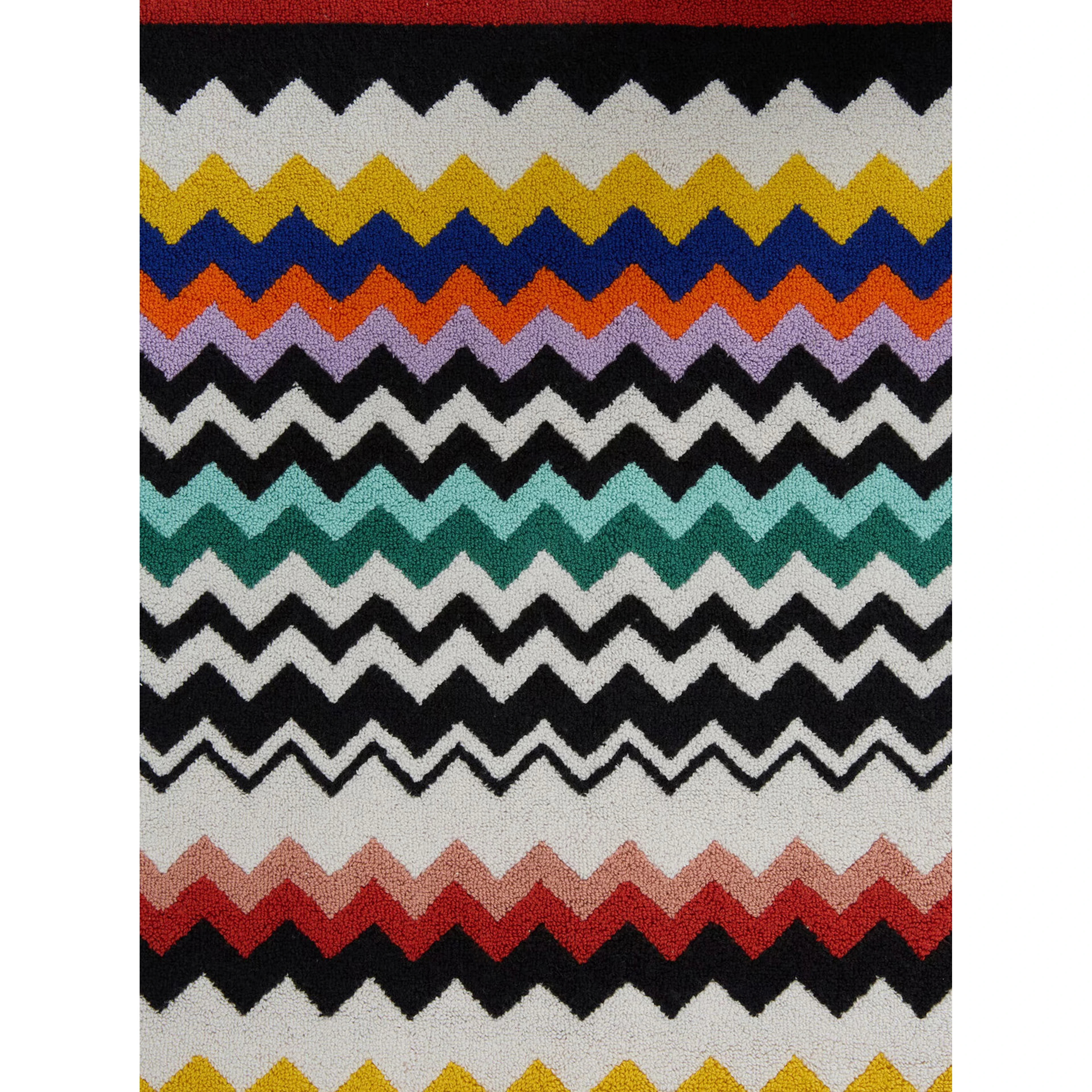 multicolor Bath mat with zigzag motif in cotton home