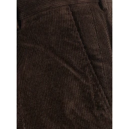 Brown Unisex Flared Corduroy Pants with Cotton
