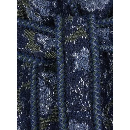 Womens vest with patch pockets and belt in blue
