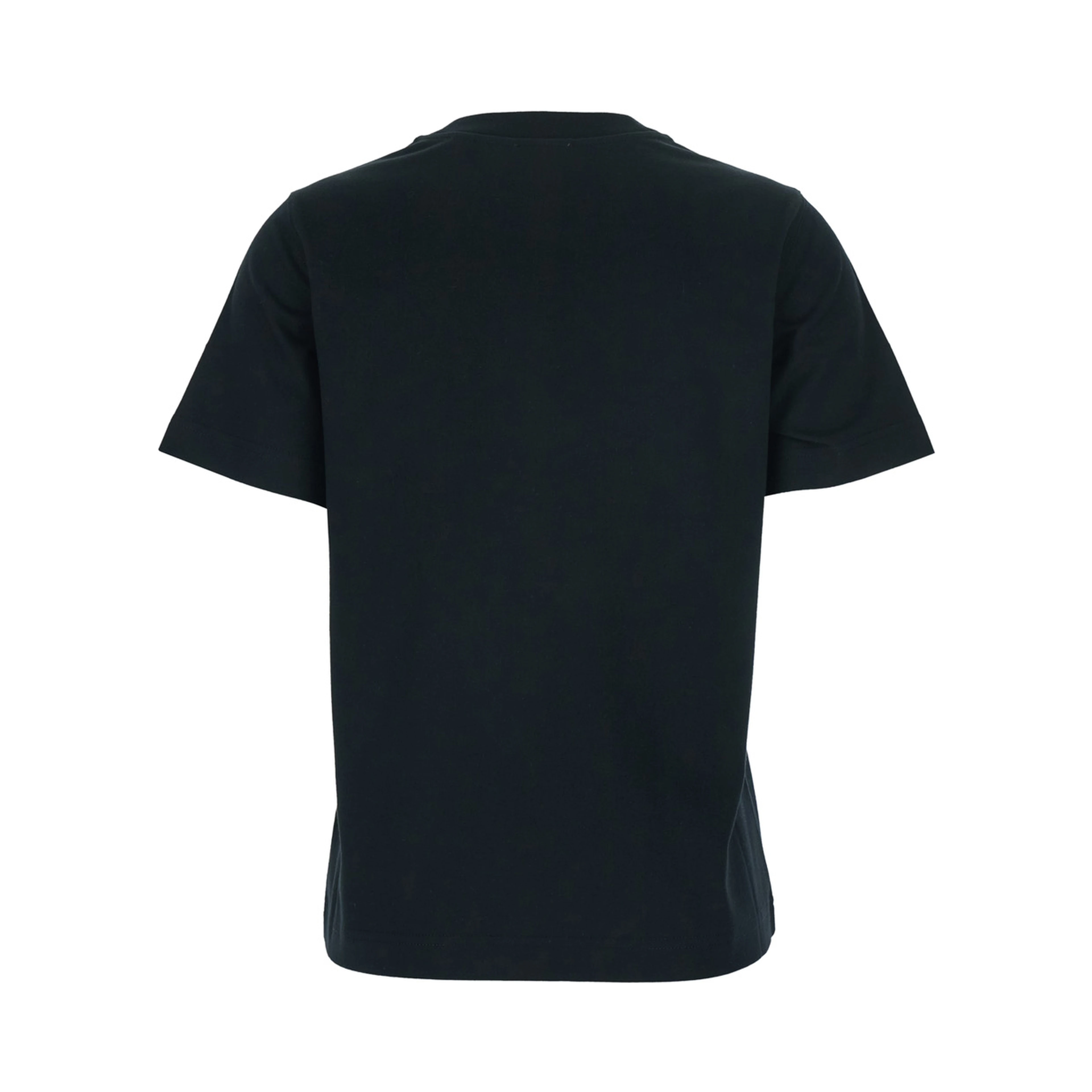 Black Crewneck T-Shirt with Logo Lettering on the Front in Cotton Woman