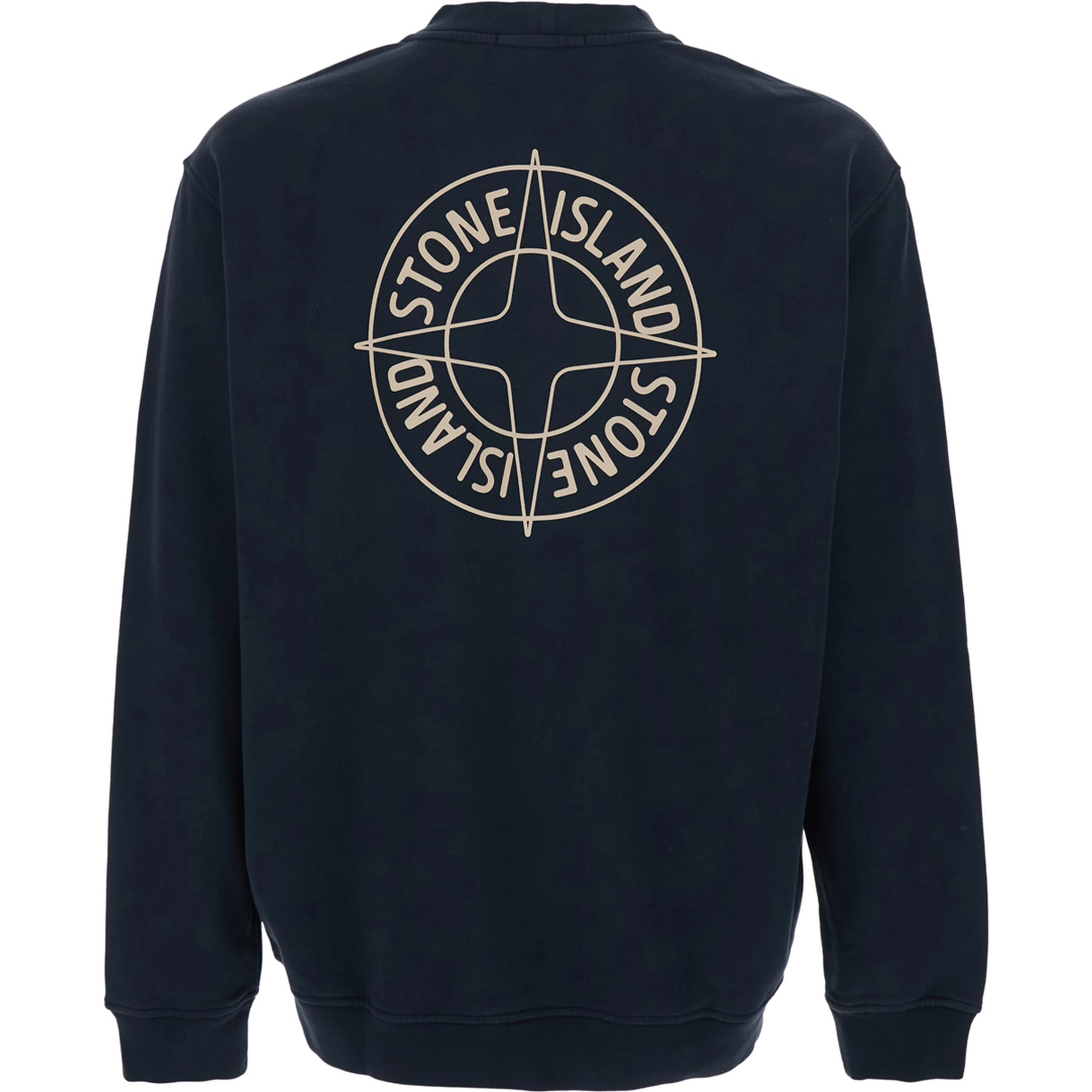 Black Crewneck Sweatshirt with Logo Detail on the Front and Maxi Logo on the Rear in Cotton Man
