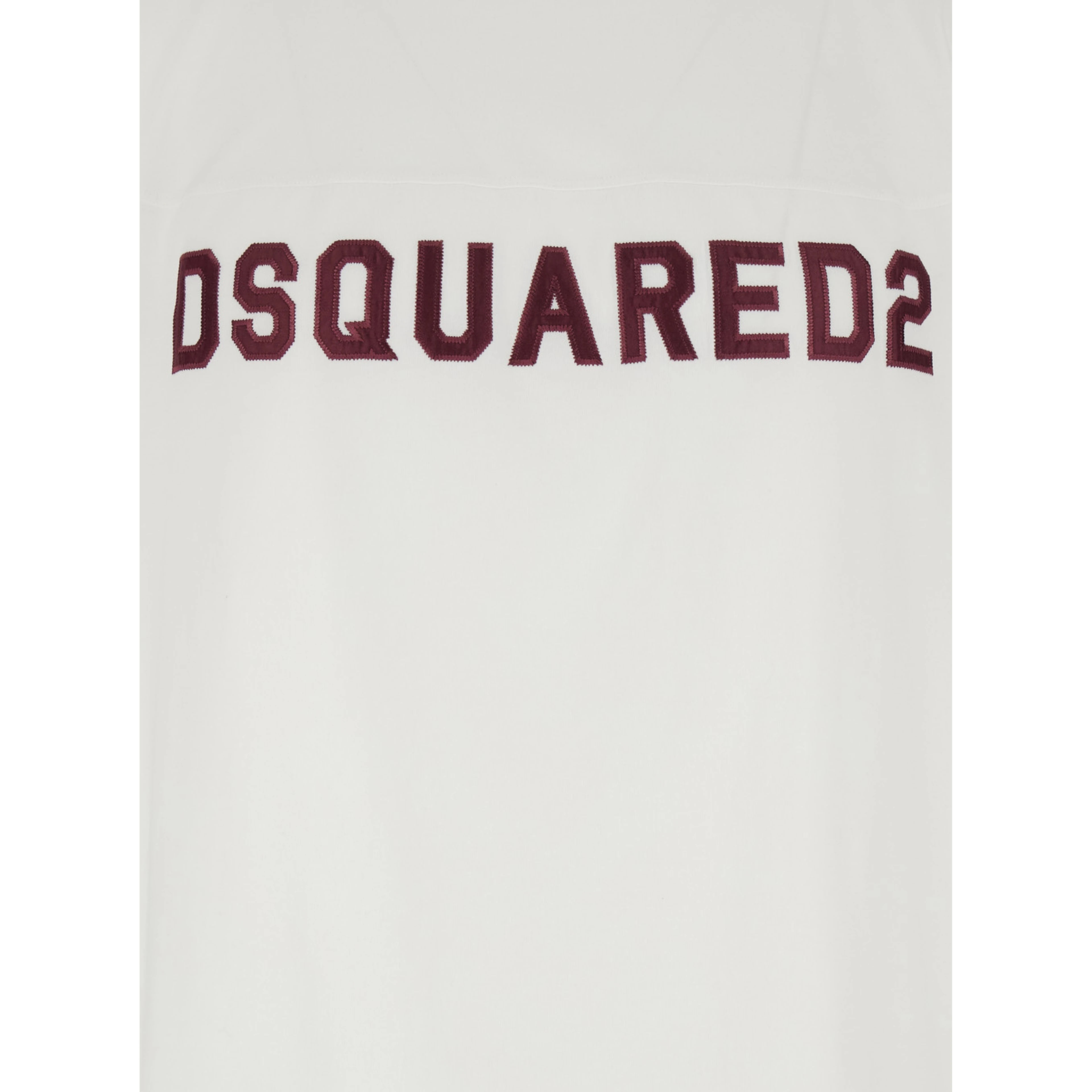 White Crew Neck T-shirt with logo lettering on the front in cotton for men