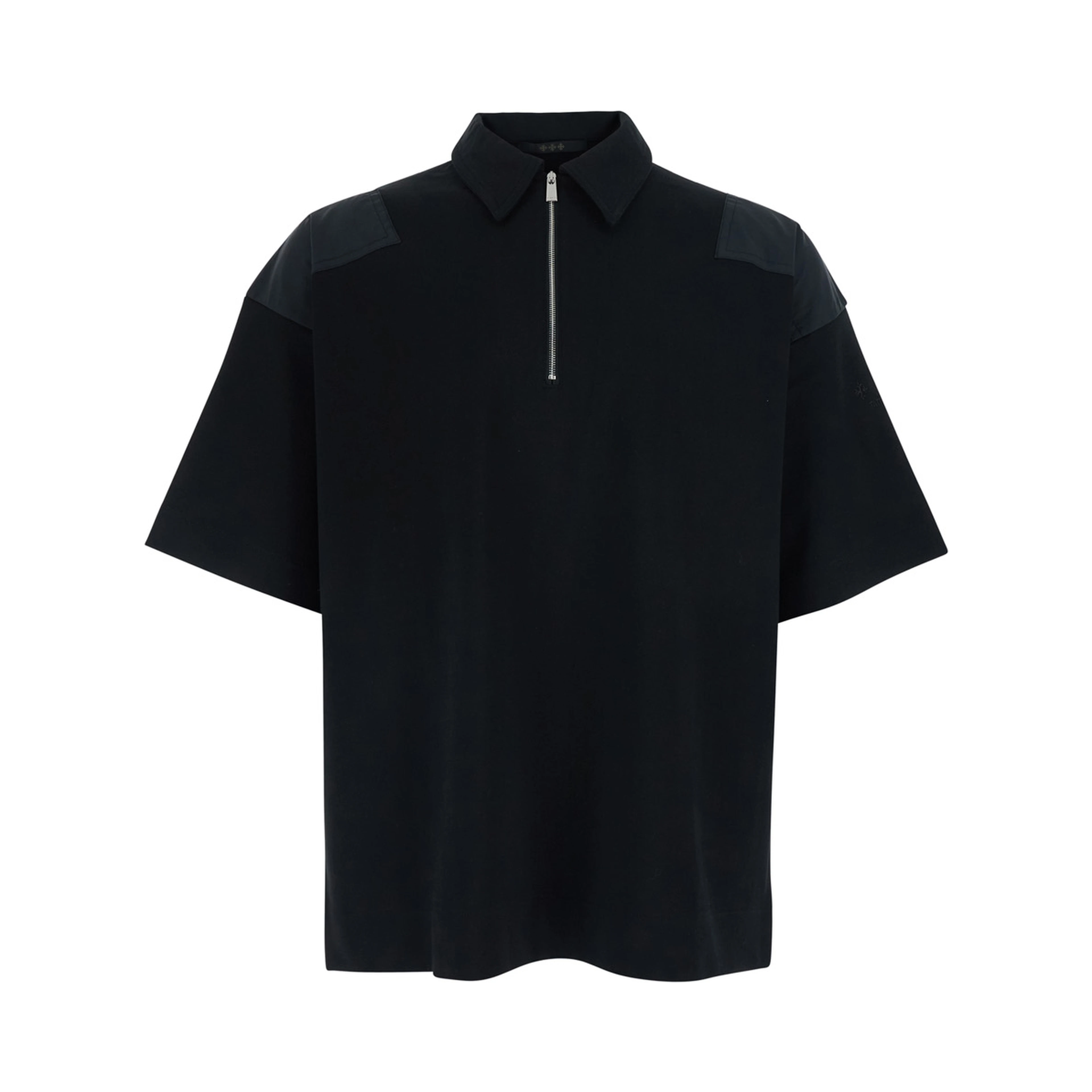 Black T-Shirt TELEMO with Round Neck and Short Sleeves for Men