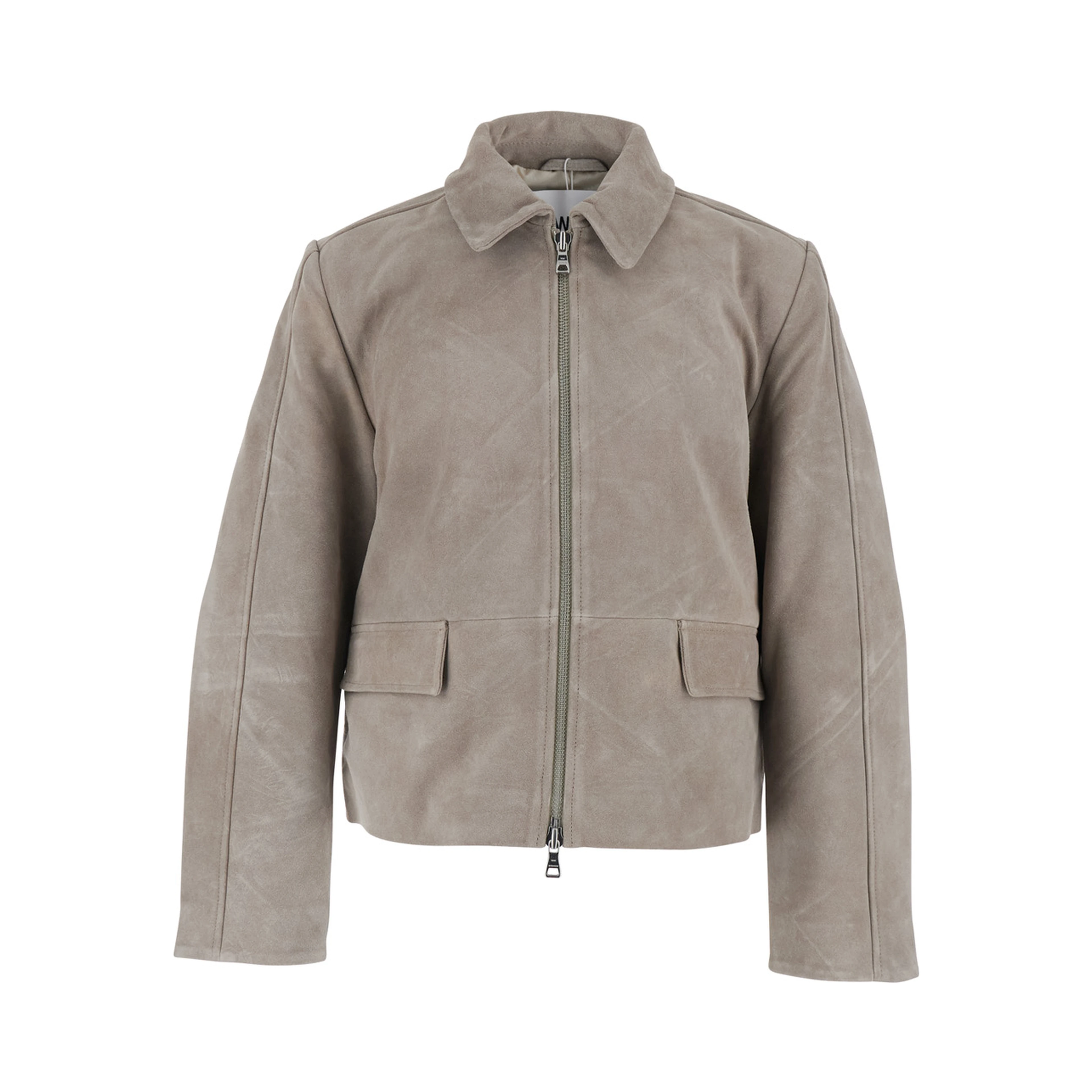 Rockridge Jacket Grey with Classic Collar and Leather Zip Closure for Men