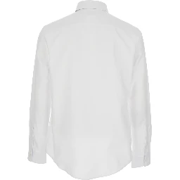 White Shirt with Button Down Collar in Cotton Man