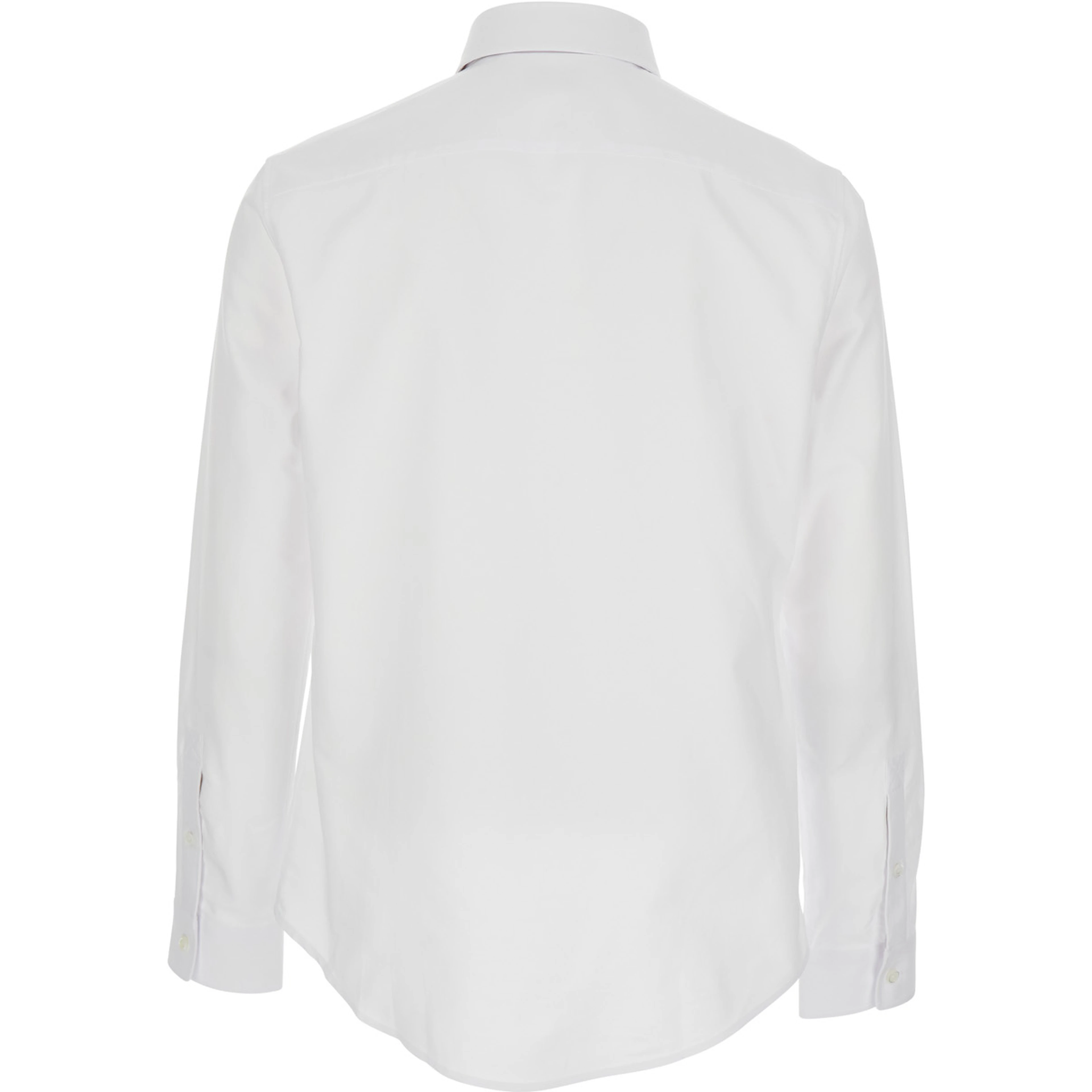 White Shirt with Button Down Collar in Cotton Man