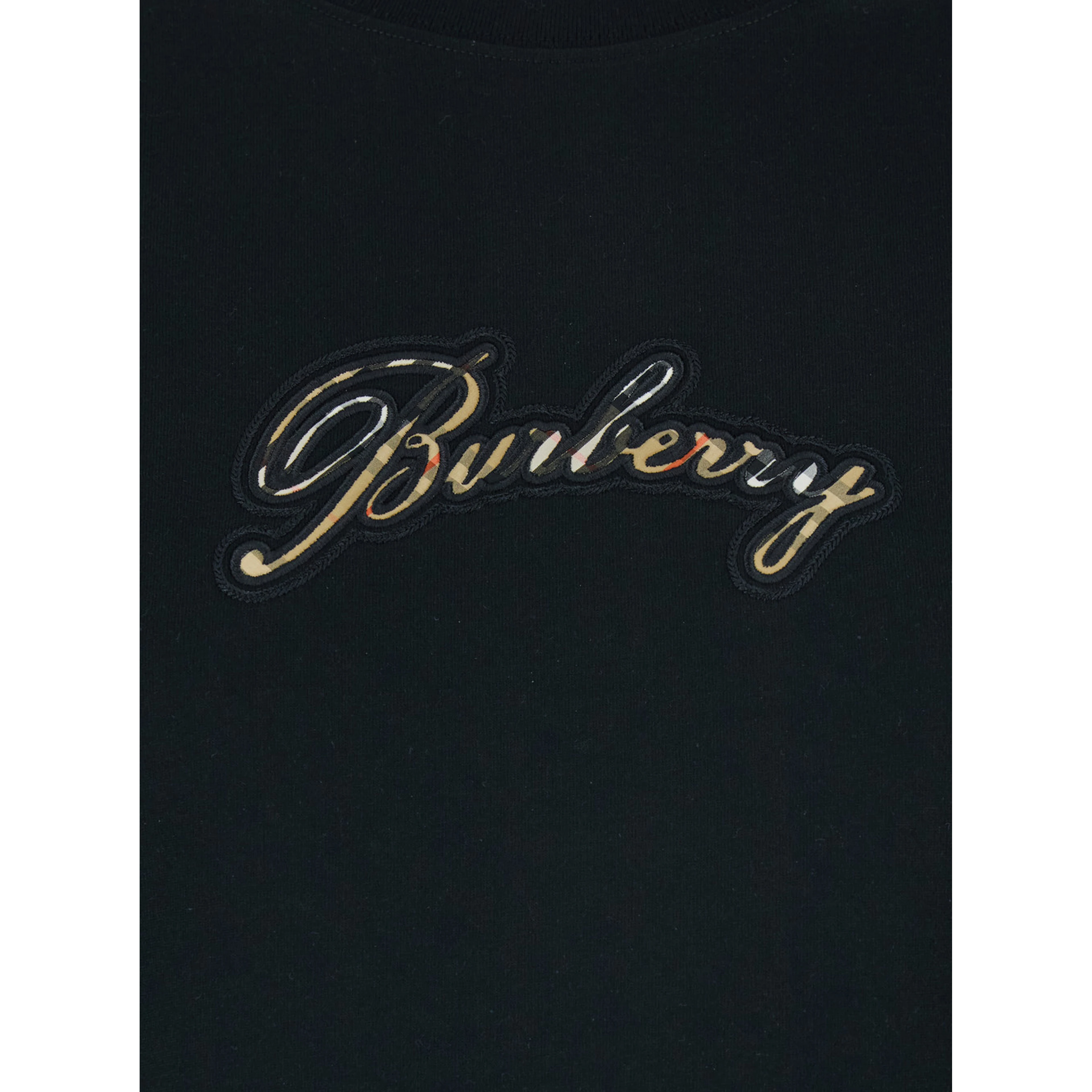 Black Crewneck T-Shirt with Logo Lettering on the Front in Cotton Woman