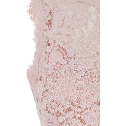 Pink Dress with Lace Design in Mixed Cotton Woman