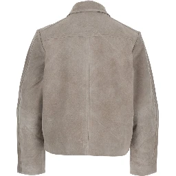 Rockridge Jacket Grey with Classic Collar and Leather Zip Closure for Men