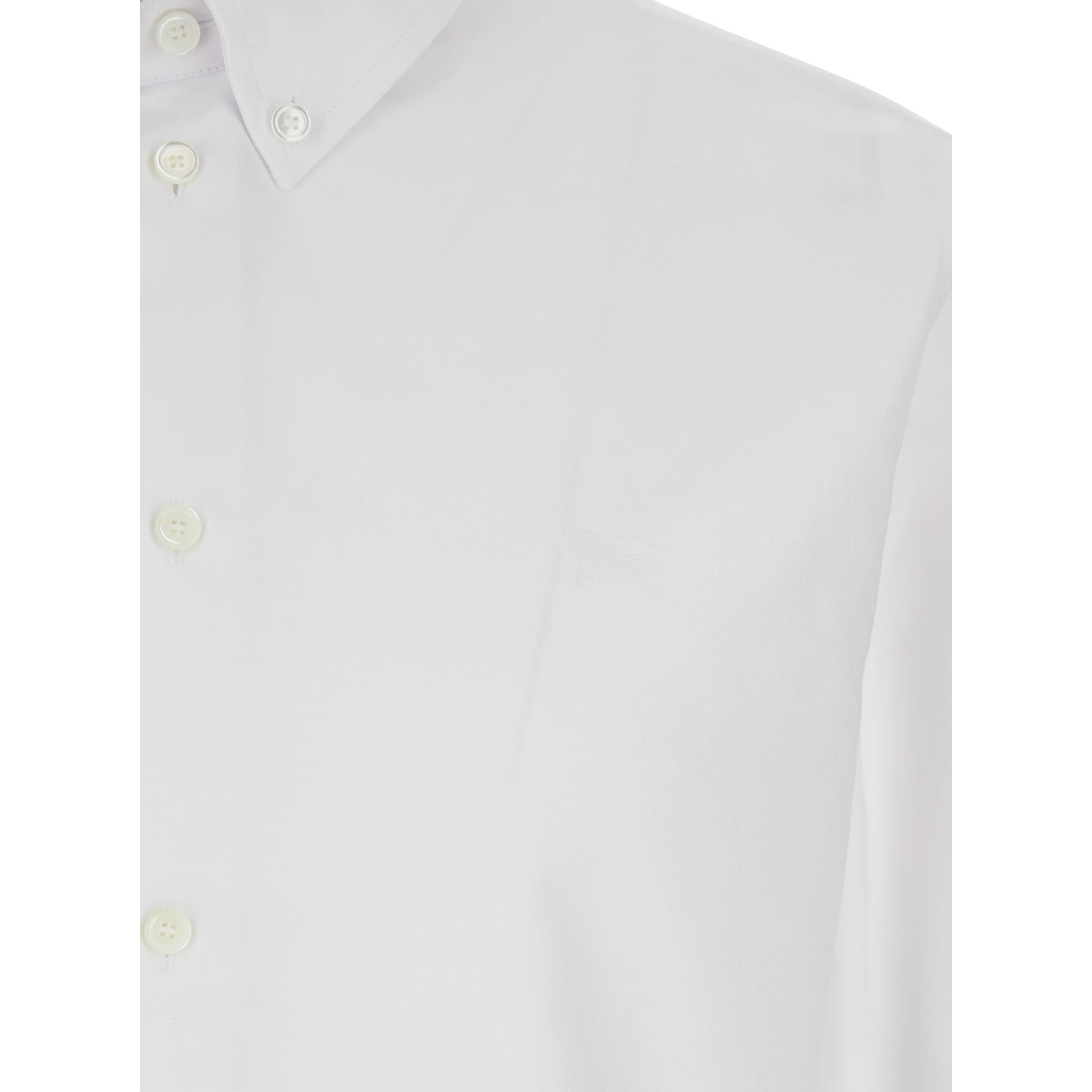 White Shirt with Button Down Collar in Cotton Man