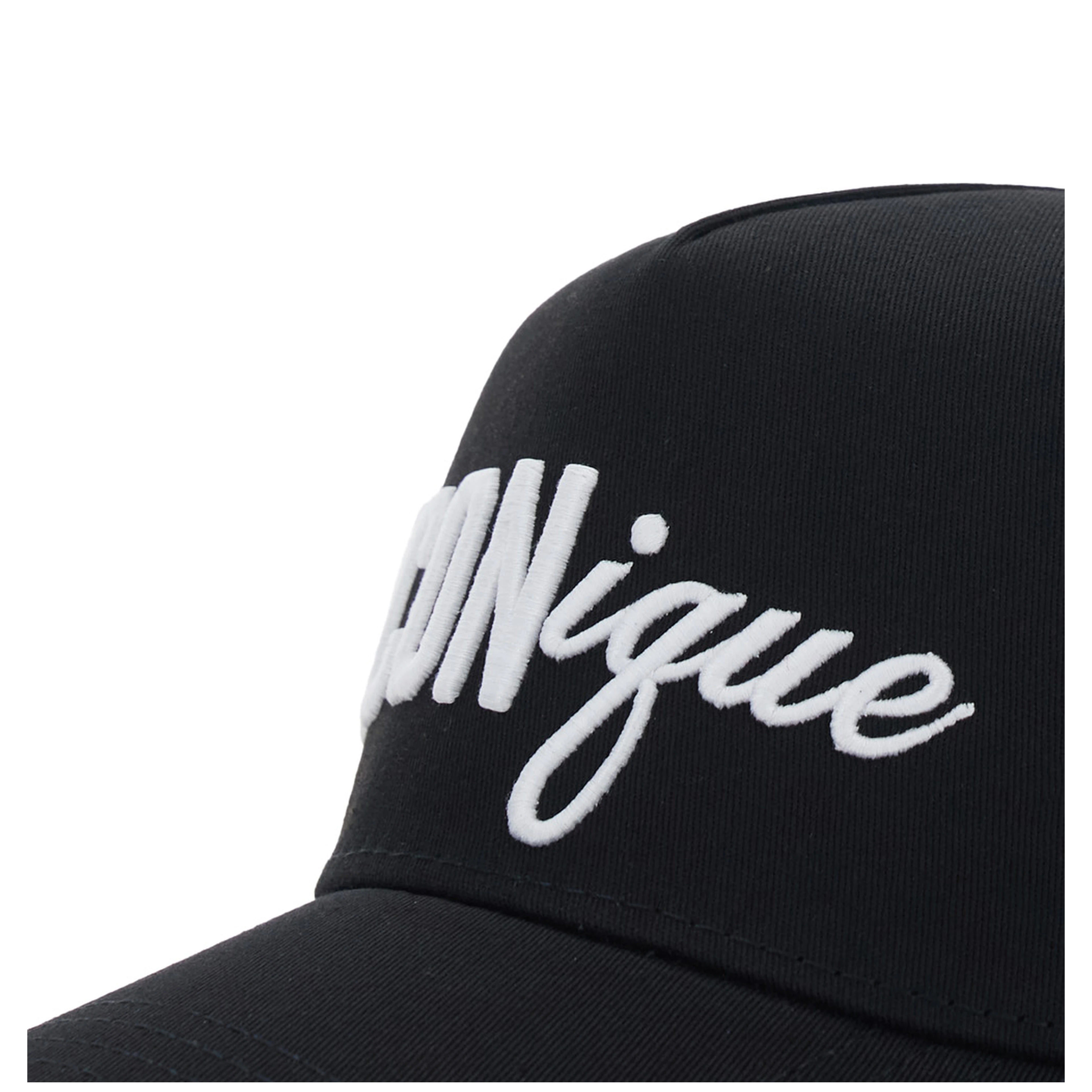 Black Baseball Cap with Front Embroidery in Cotton Man