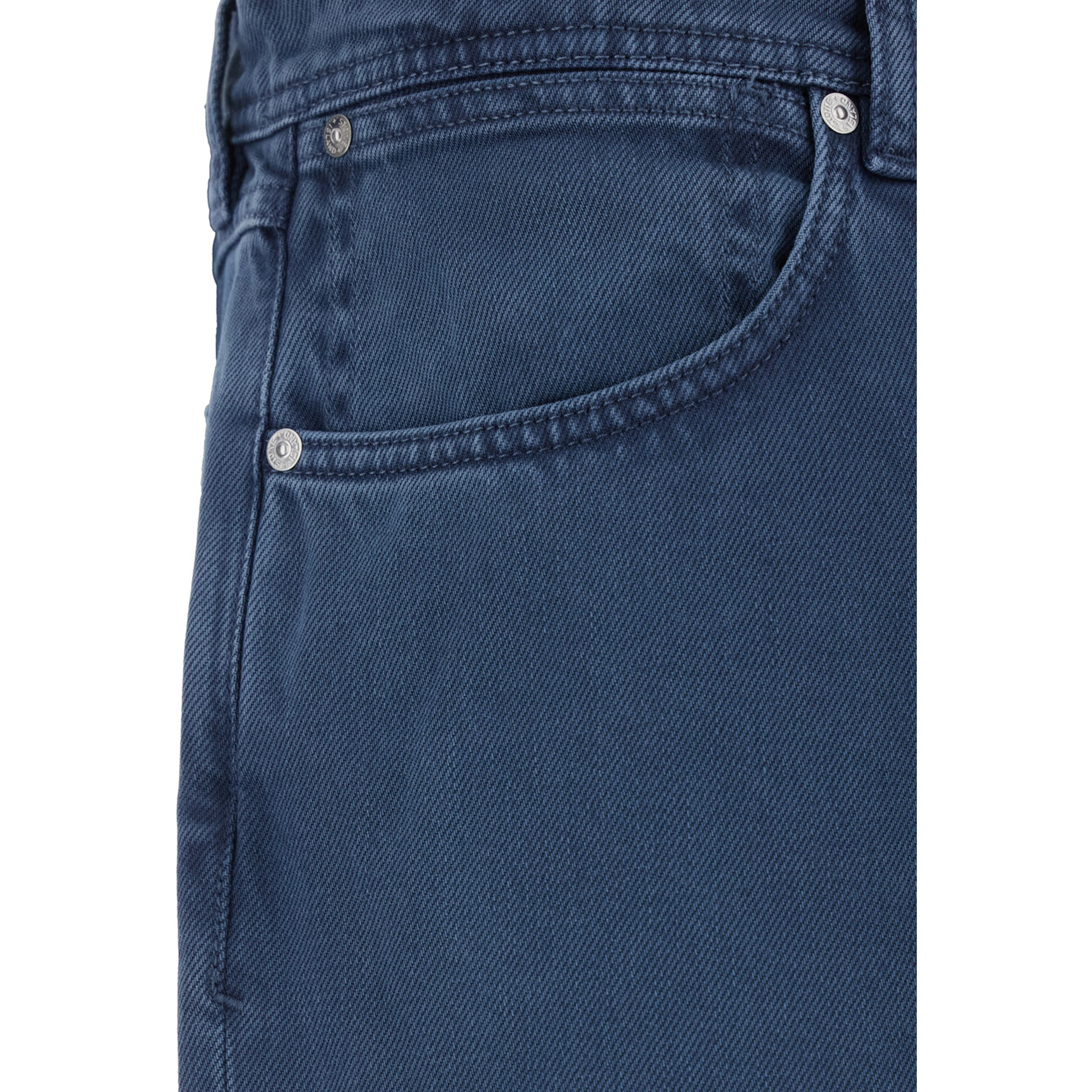 Blue Jeans with Five-Pocket Design and Logo Patch on the Back in Denim for Men