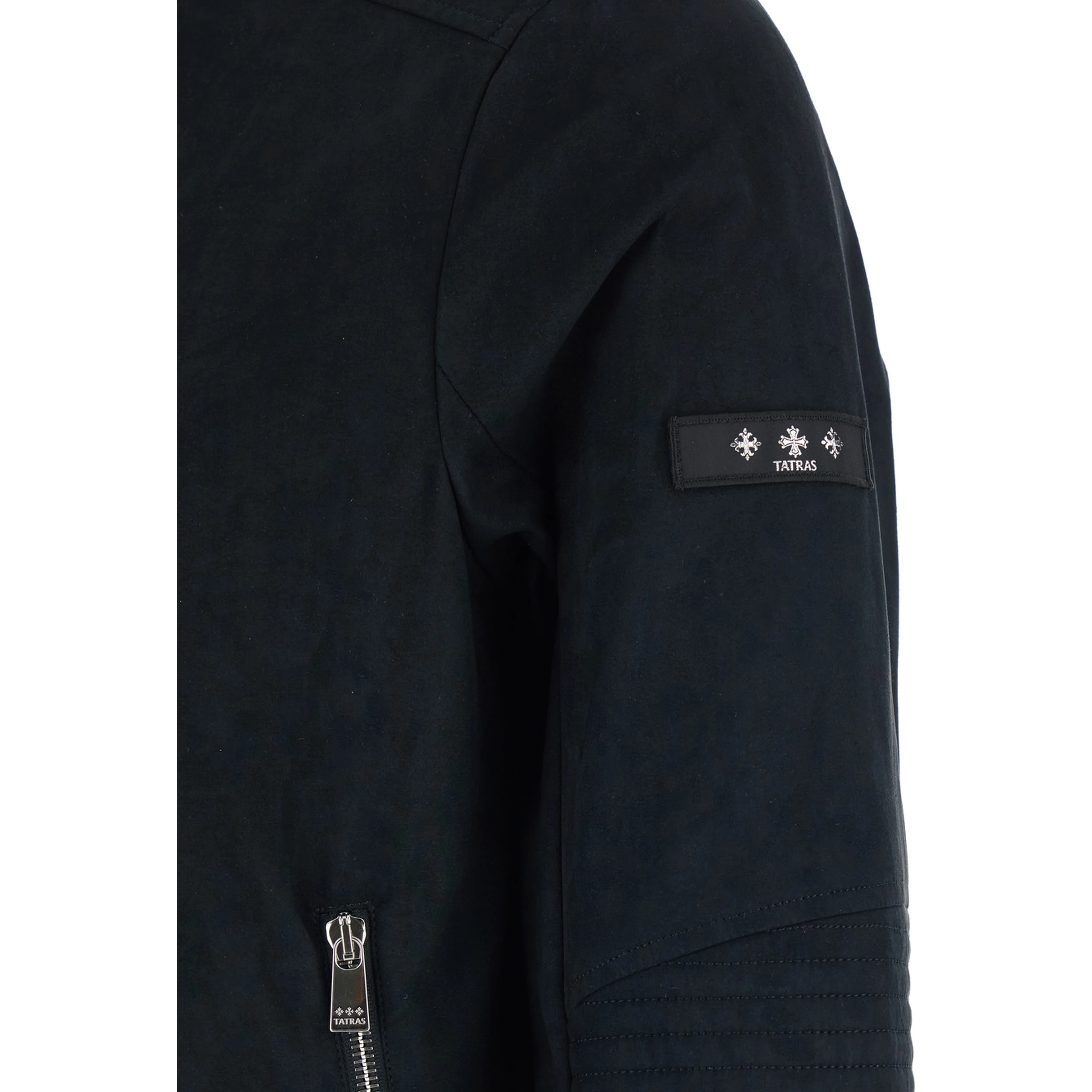 Jacket MCKZ0093033588001 Black with High Collar and Zip Closure in Tech Fabric Men