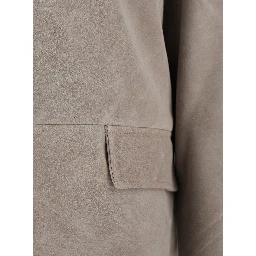 Rockridge Jacket Grey with Classic Collar and Leather Zip Closure for Men