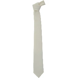 White Tie with Back Closure in Stretch Wool for Men