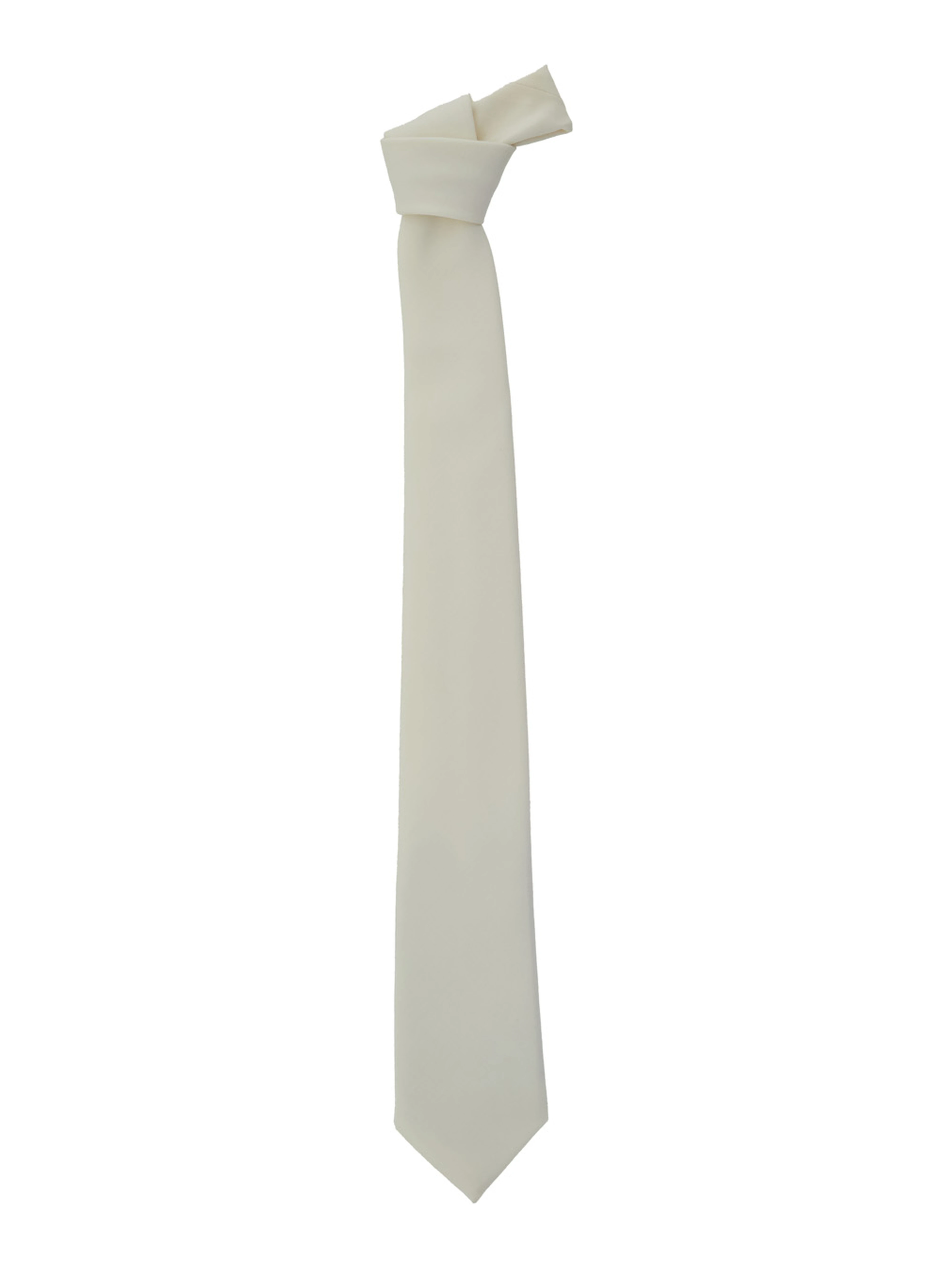 White Tie with Back Closure in Stretch Wool for Men