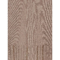 beige sweater with V-neck and strass details in wool and silk Blend women