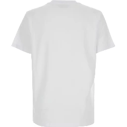White T-Shirt with Round Neck and Logo on Front for Women