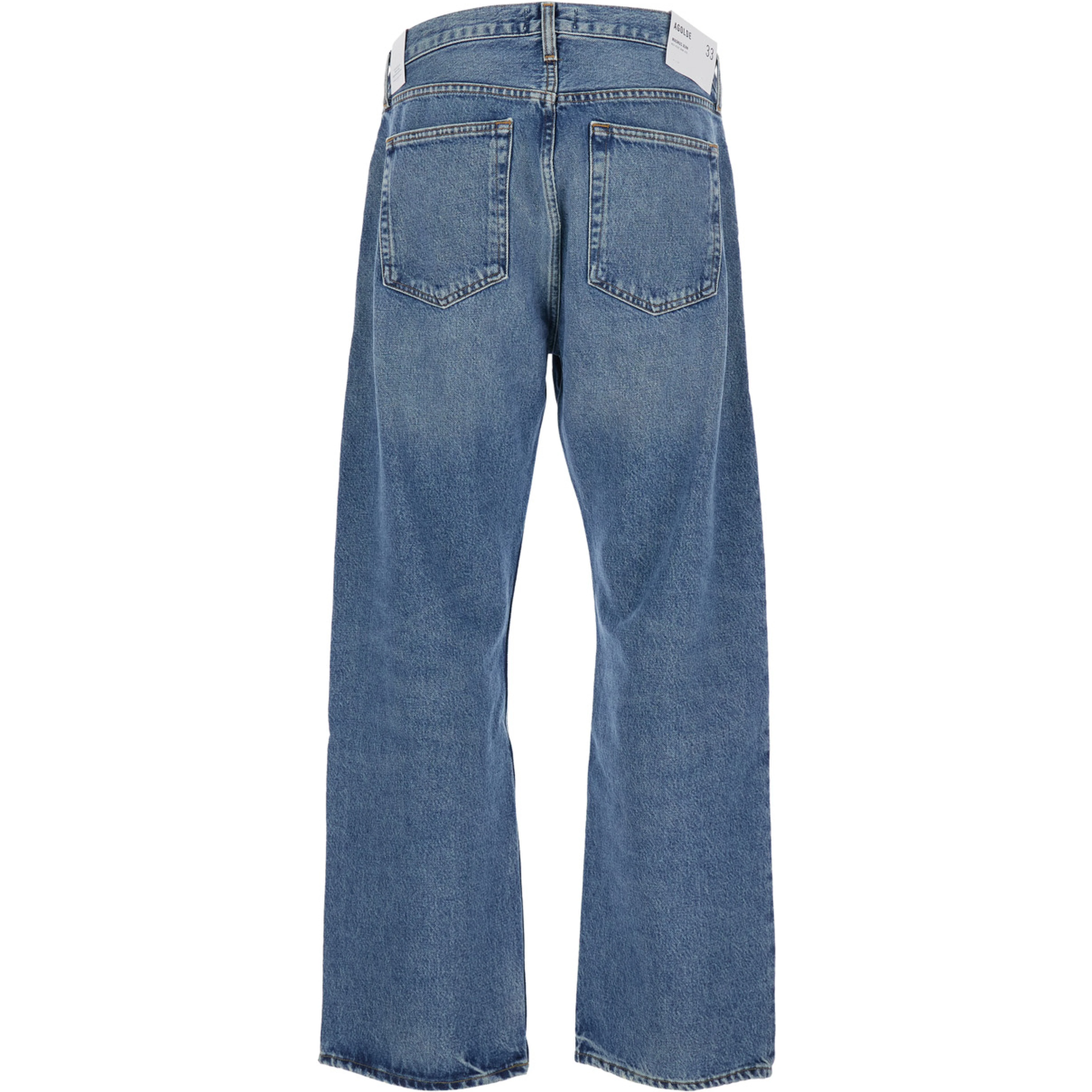 Blue Jeans with Five-Pocket Design in Denim for Men