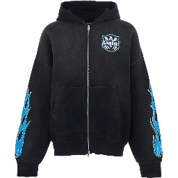 Black Hoodie with Front Logo and Maxi Logo on the Back for Men
