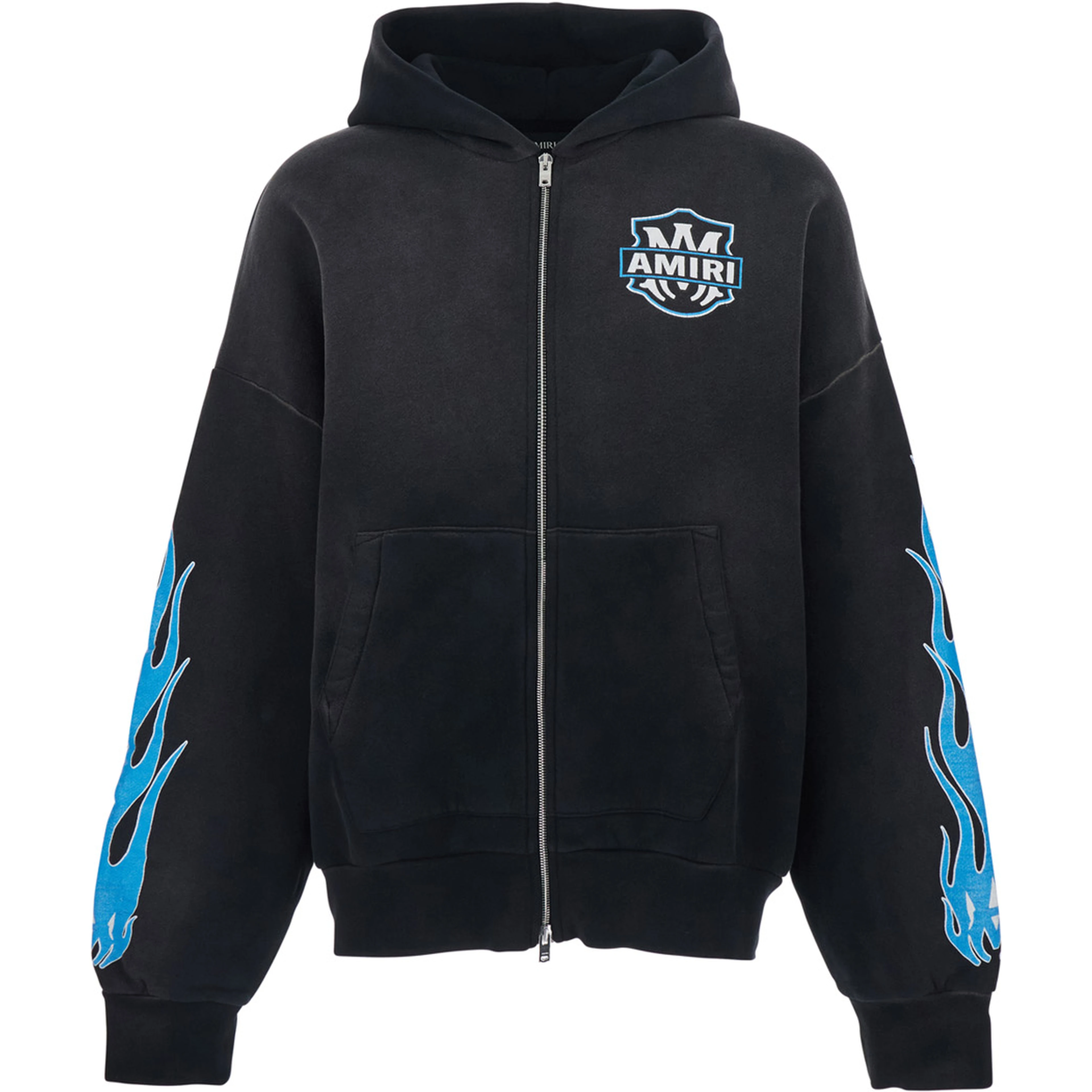 Black Hoodie with Front Logo and Maxi Logo on the Back for Men