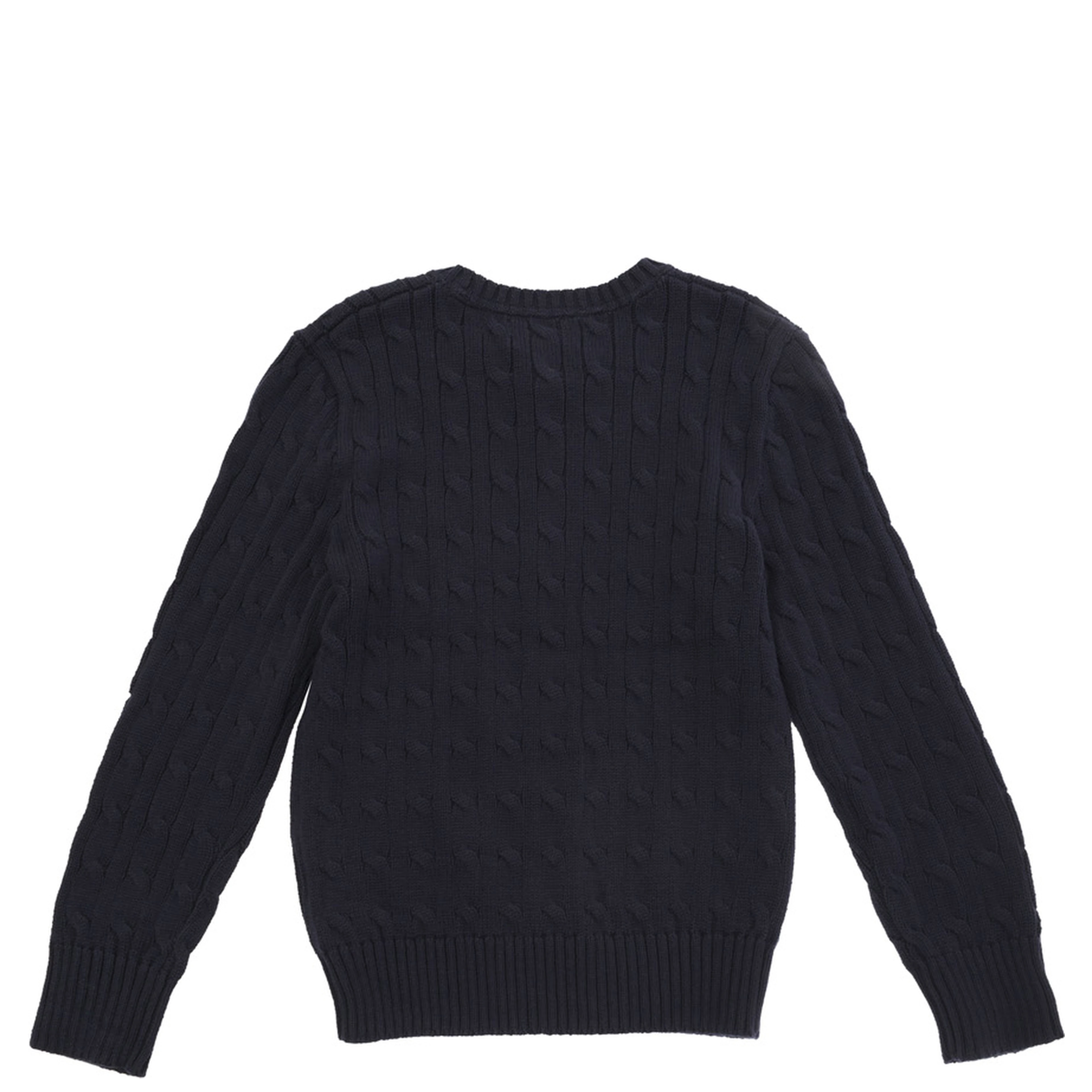 Blue Sweater with Cable Knit in cotton Boy