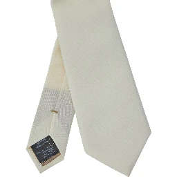 White Tie with Back Closure in Stretch Wool for Men