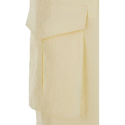 yellow Pants with elasticated waist and applied cargo pockets in Fabric for women