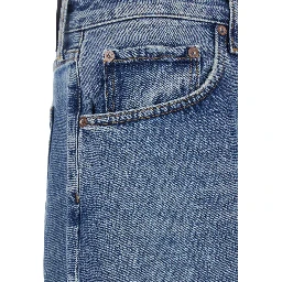 Blue Jeans with Five-Pocket Design in Denim for Men