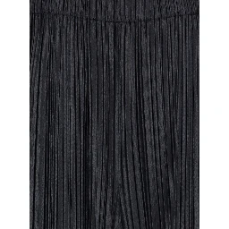 Black Razor Pleat Trousers with Front Pleats and High Waist in Tech Fabric for Women