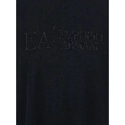 Black T-Shirt with Embroidered Lettering Logo on the Front for Men