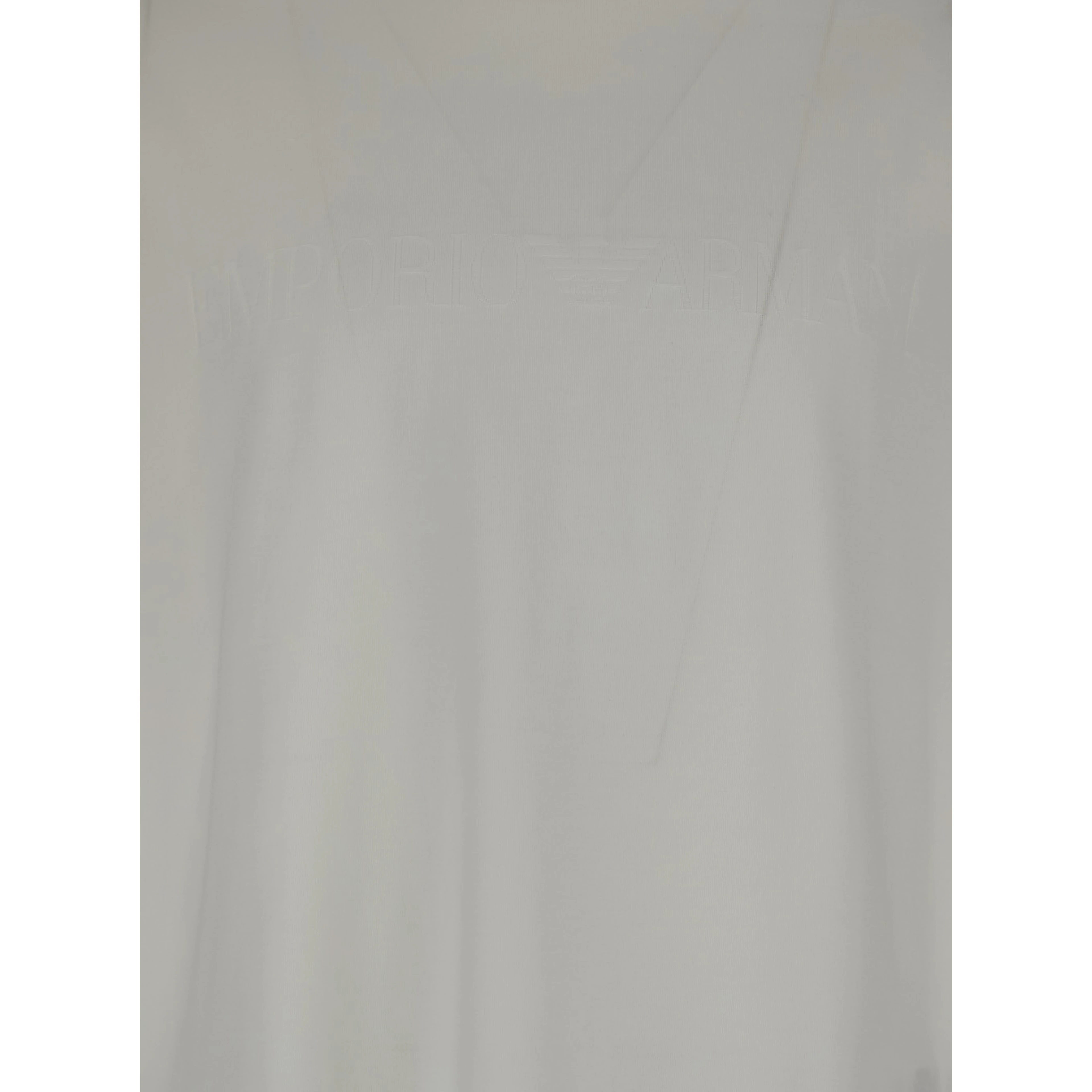 White T-Shirt with Logo Embroidery on the Front for Men