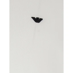 Two-Tone Classic Collar Polo with Logo Embroidery on Front in White Cotton for Men