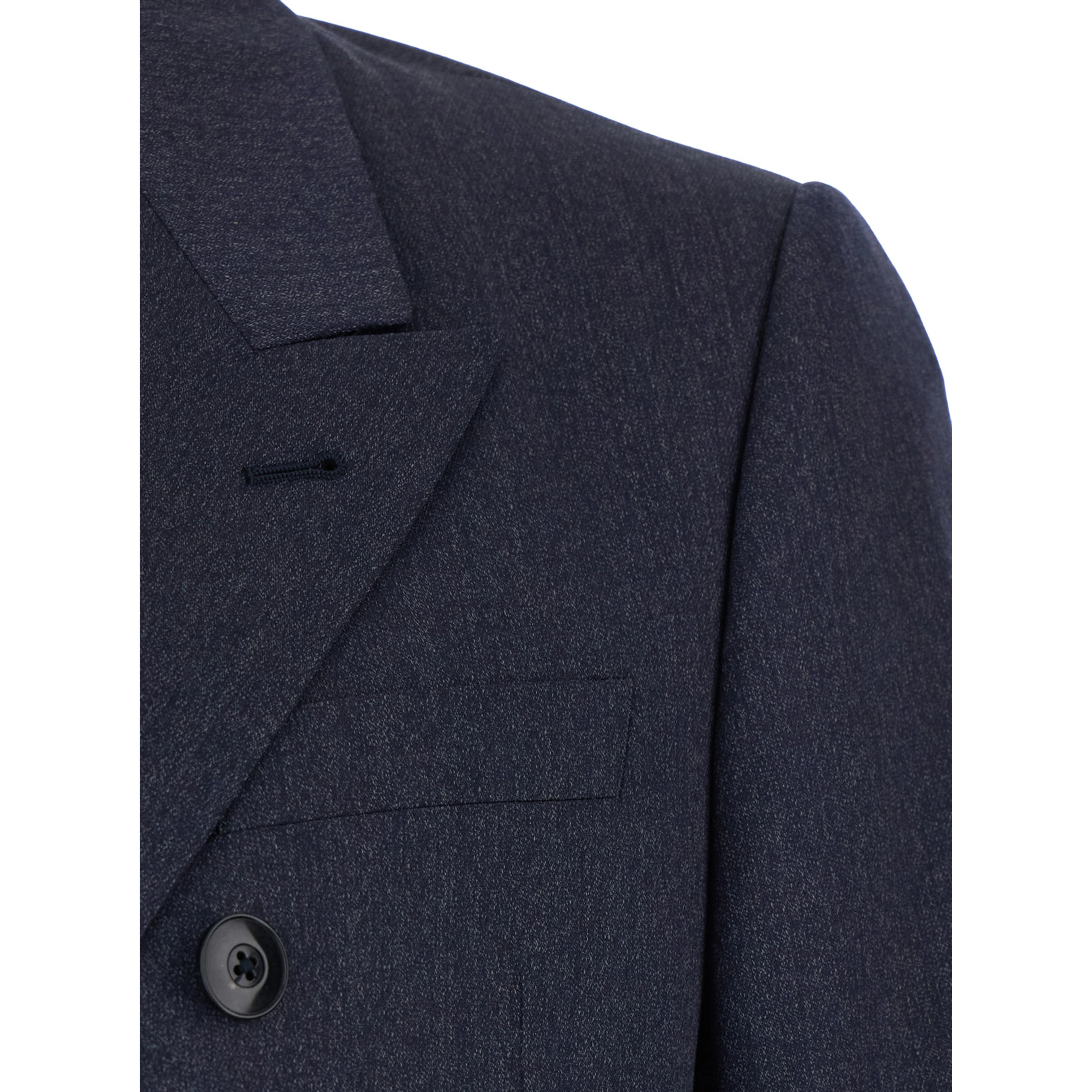 Double-breasted Suit with Peak Revers in Blue Wool for Men