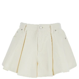 Shorts STASIA DENIM JEAN White with Front Pockets and Denim Details for Women
