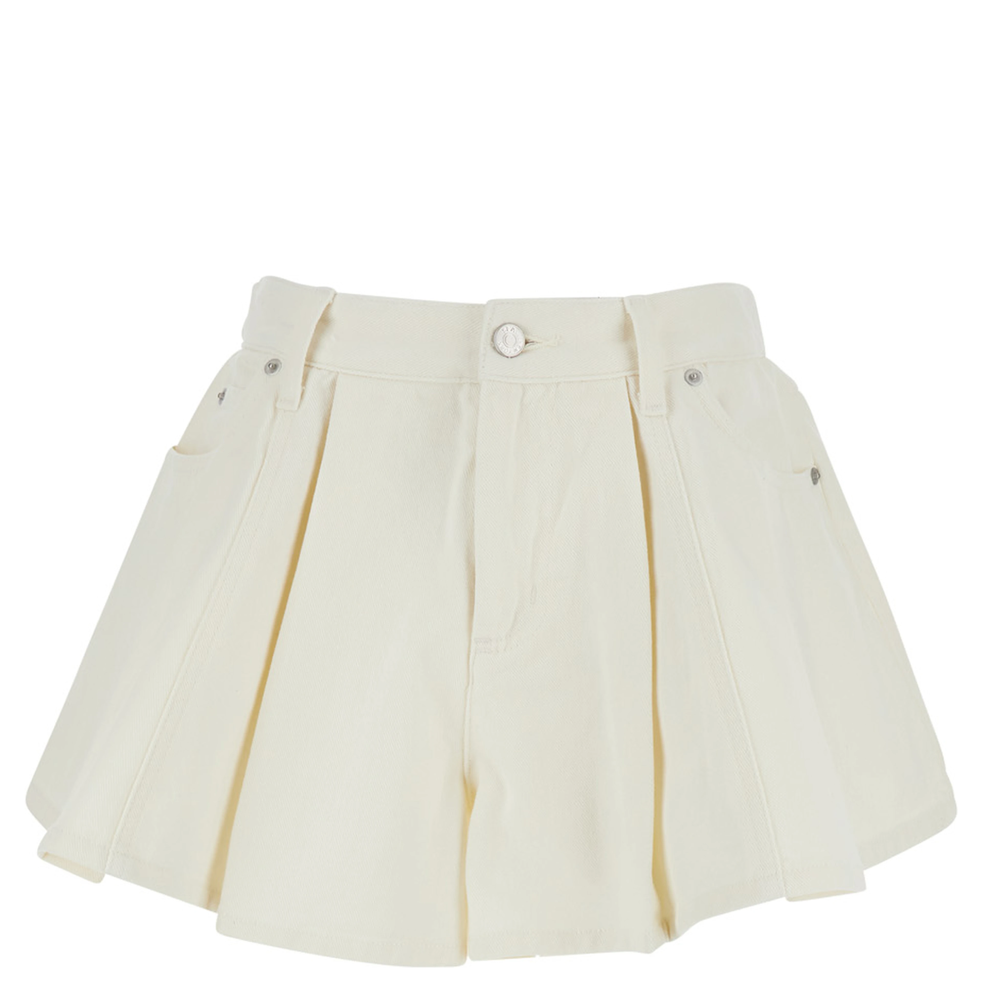 Shorts STASIA DENIM JEAN White with Front Pockets and Denim Details for Women