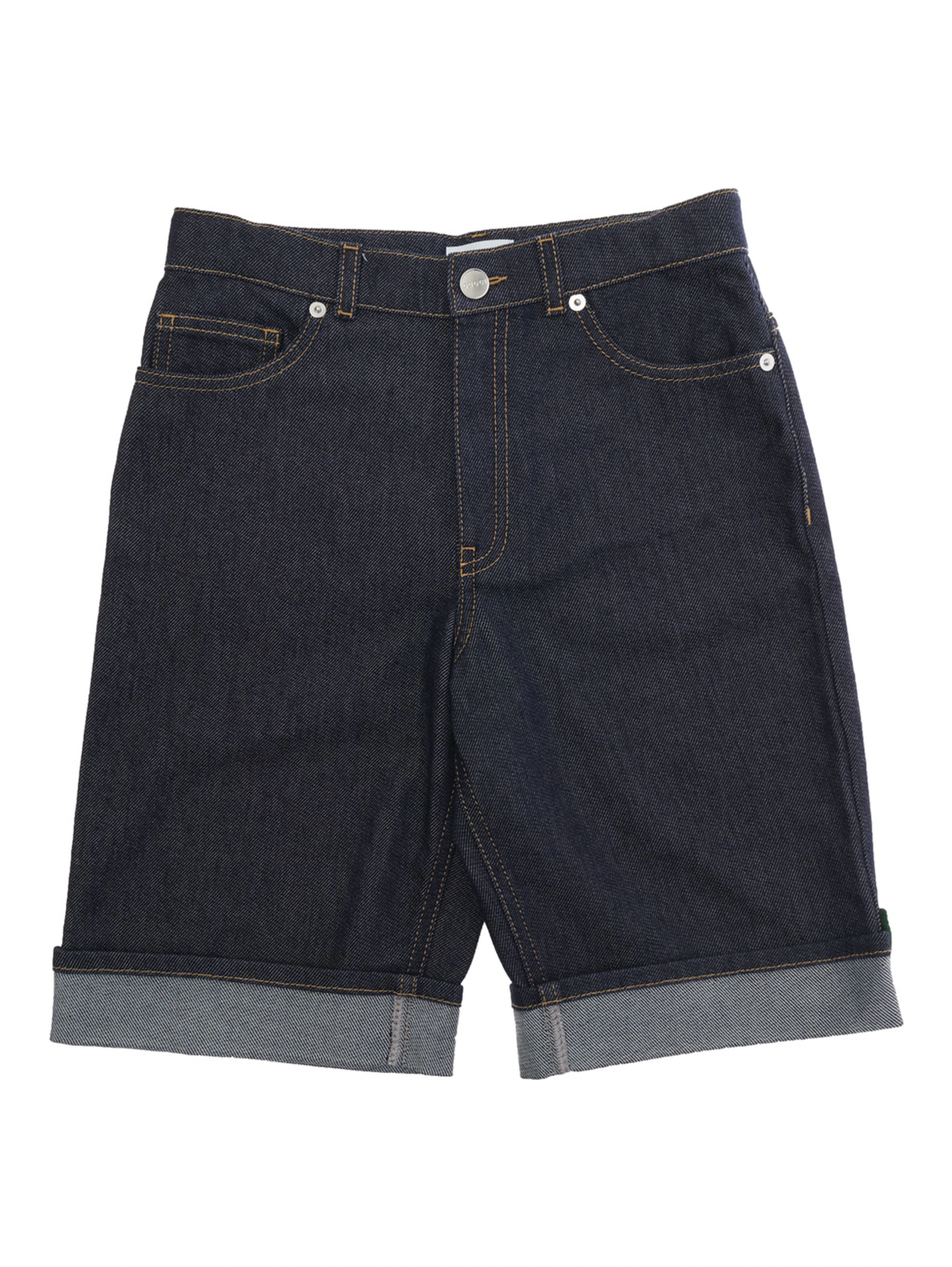 Shorts Logo with Logo Detail on the Front in Blue Cotton for Kids