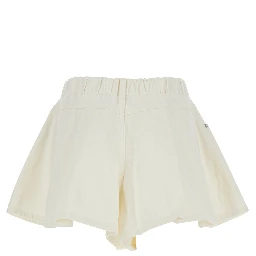 Shorts STASIA DENIM JEAN White with Front Pockets and Denim Details for Women