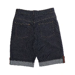 Shorts Logo with Logo Detail on the Front in Blue Cotton for Kids
