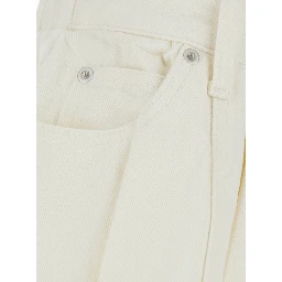 Shorts STASIA DENIM JEAN White with Front Pockets and Denim Details for Women