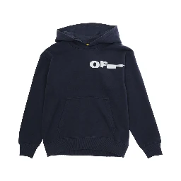 Blue Cotton Hoodie with Front and Back Logo for Kids