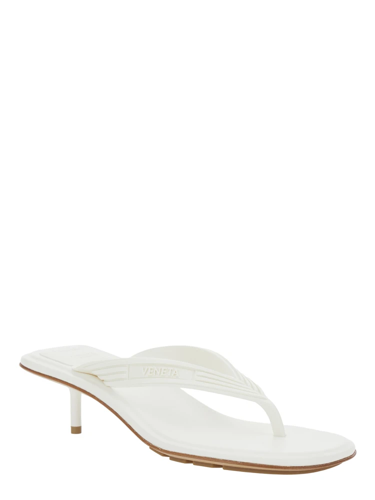 Sampieri White Sandals with Thong Design and Kitten Heel in Rubber for Women alternative