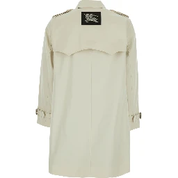 Summerside Beige Trench Coat with Classic Collar and EKD Patch on the Back in Cotton for Women
