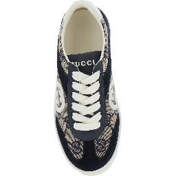 Low Top Sneaker GG Supreme with GG Patch and Lettering Logo on the Tongue in Blue Canvas for Kids
