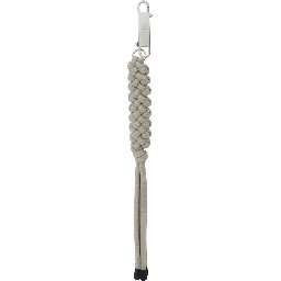 Keychain Rick Owens X Moncler with Logo Lettering Plate and Climbing Rope Design in Gray Fabric and Metal Unisex