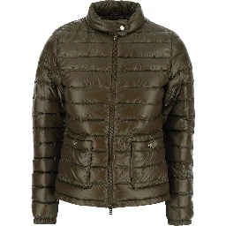 Green Puffer Jacket with Quilted Design for Men
