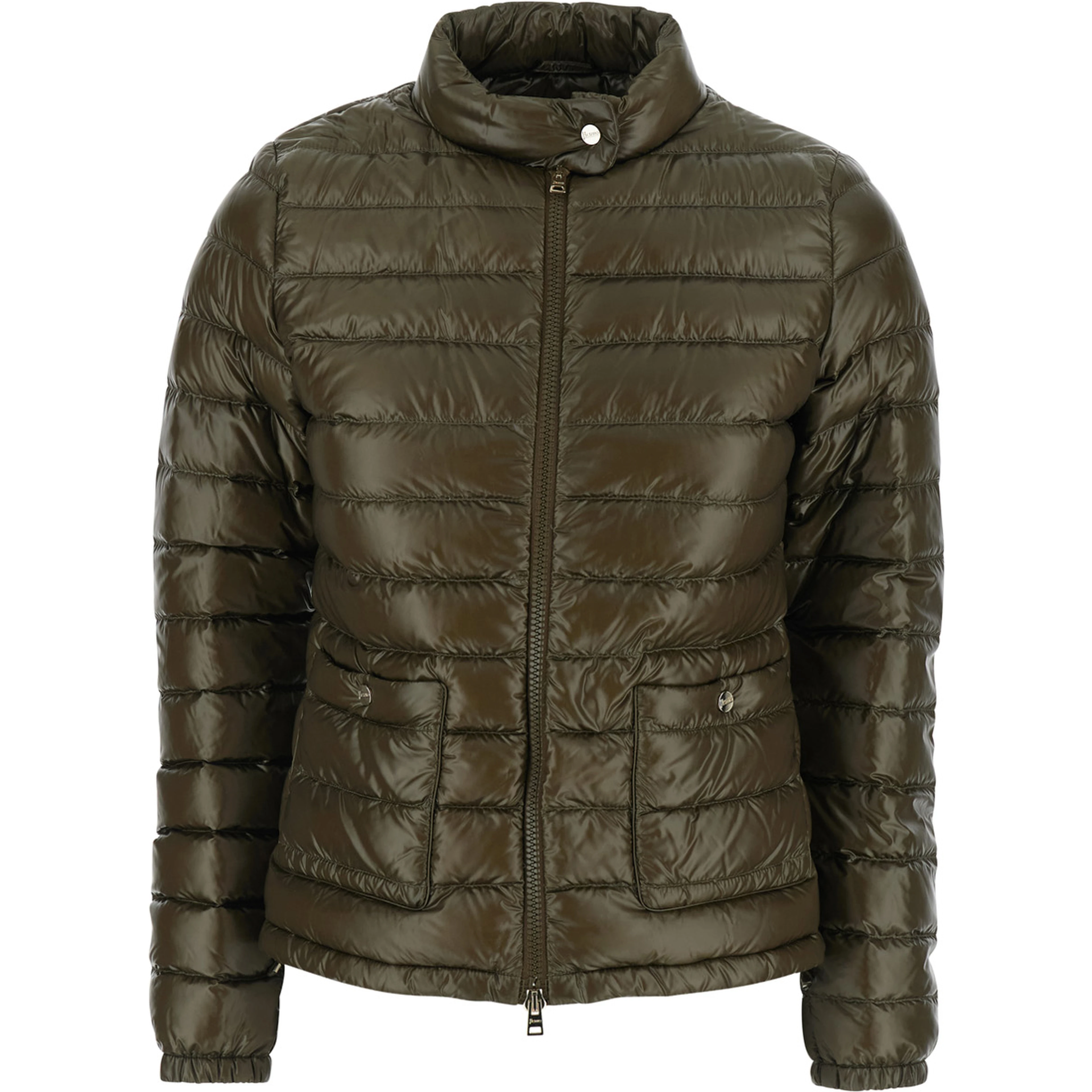 Green Puffer Jacket with Quilted Design for Men