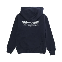 Blue Cotton Hoodie with Front and Back Logo for Kids