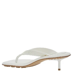 Sampieri White Sandals with Thong Design and Kitten Heel in Rubber for Women
