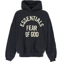 Hoodie CAMPUS 90S HOODIE ESSENTIALS - Black - Hoodie with kangaroo pocket and long sleeves - In Cotton - Men